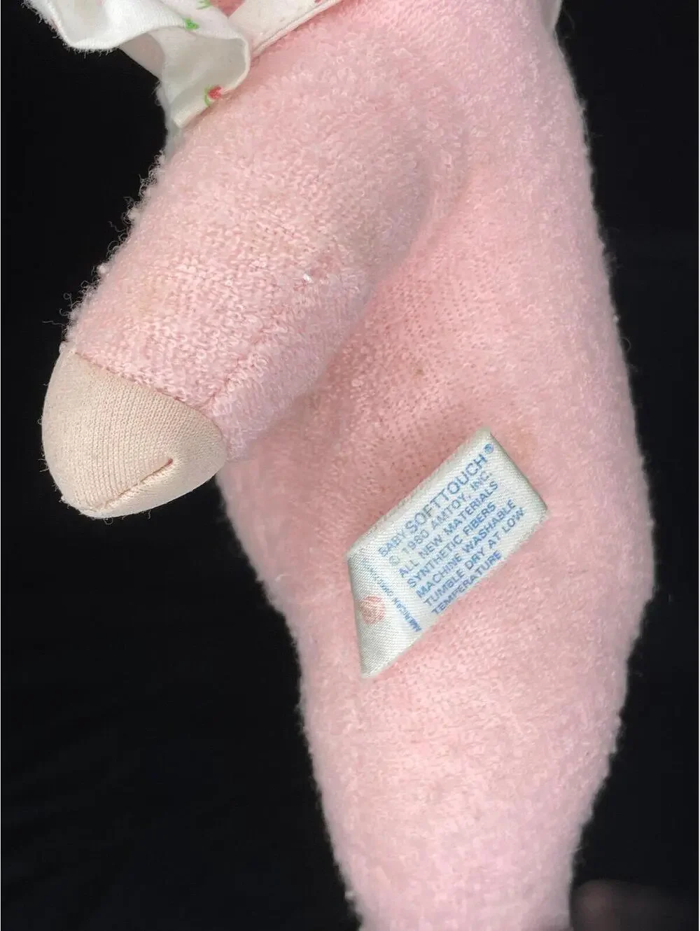 Vintage 1989 Baby Softouch Plush Baby Doll Wamby Inc Pink Nursery Toy